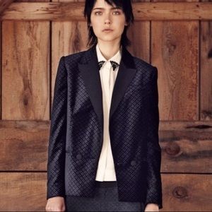 Club Monaco Velvet Tuxedo Blazer in Damask Print